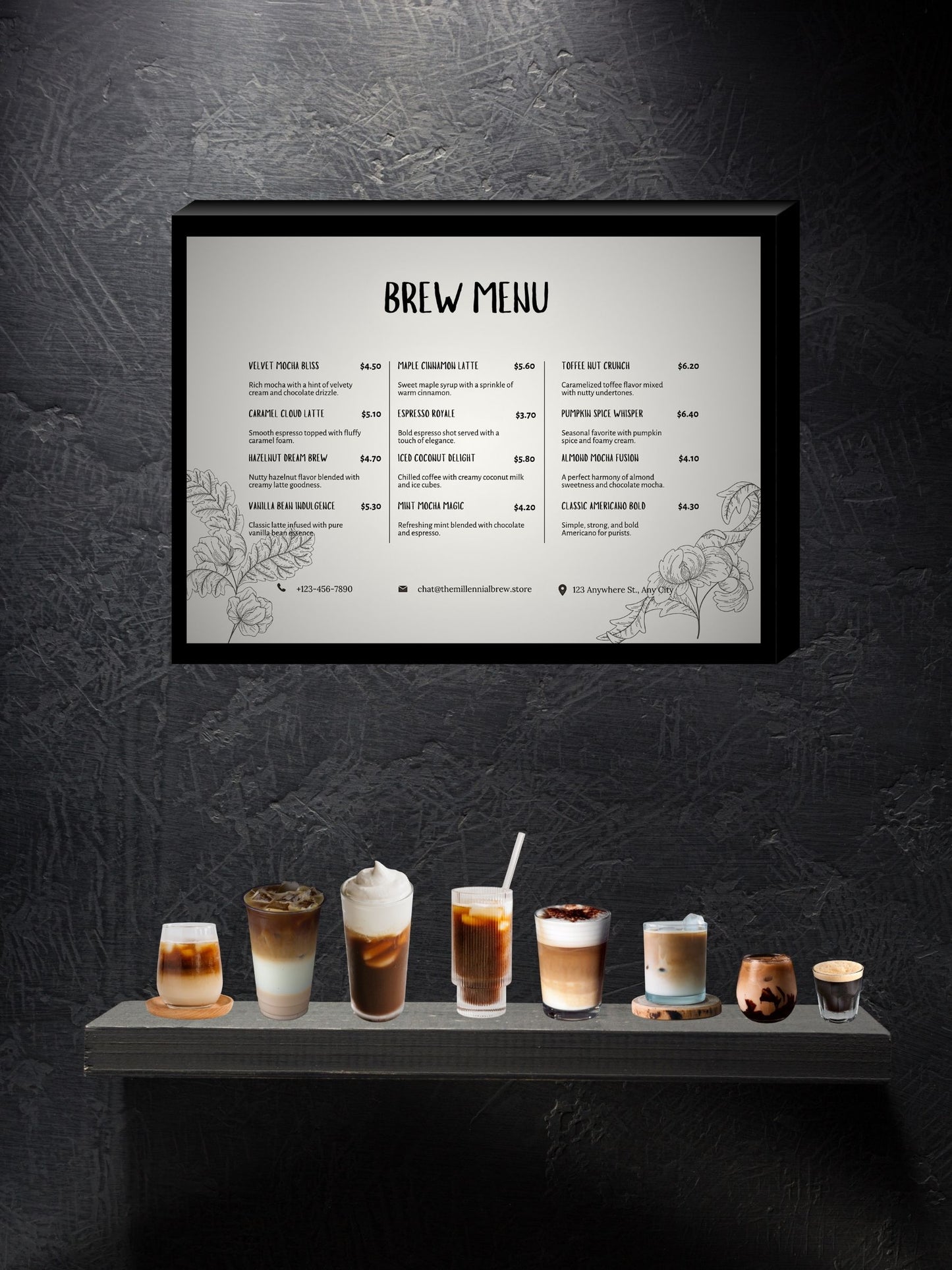 Printable Coffee Bar Menu | Editable Canva Template