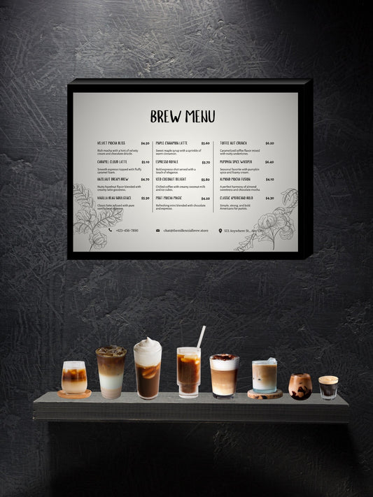 Printable Coffee Bar Menu | Editable Canva Template